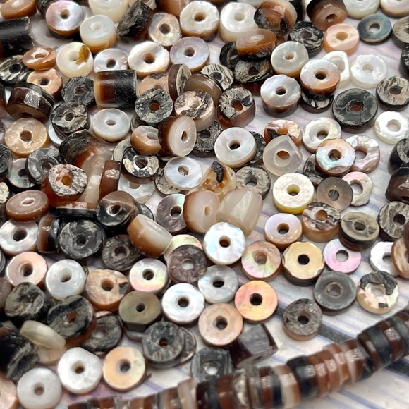 200+ Abalone Mother of Pearl Shell Black Lip Beads Mixed Lot Jewelry Making DIY - Picture 3 of 14